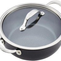 Anolon - 4 Qt Black Hybrid Nonstick Casserole Pan With Lid - 14386