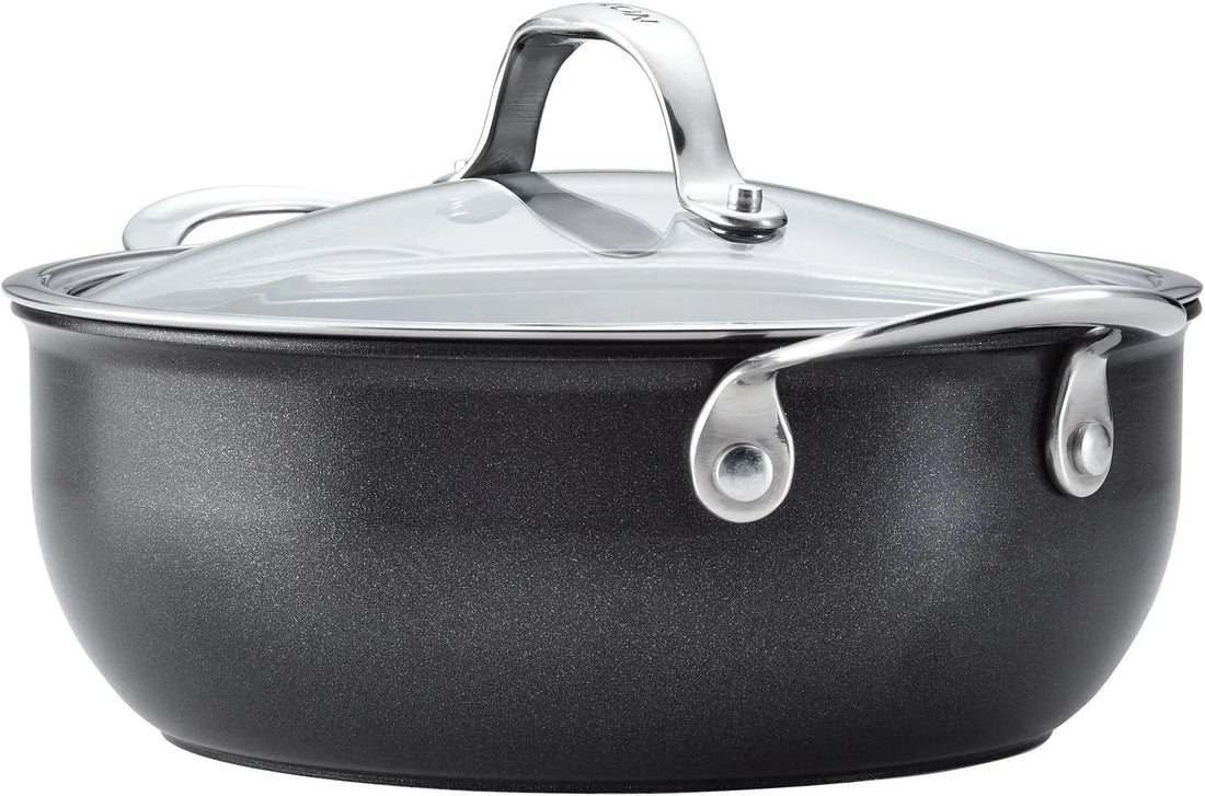 Anolon - 4 Qt Black Hybrid Nonstick Casserole Pan With Lid - 14386