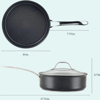 Anolon - X SearTech 3.5-Qt Super Dark Gray Aluminum Nonstick Saute Pan with Lid - 14385