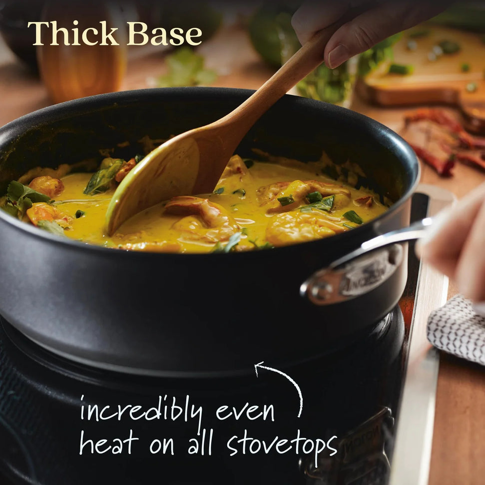 Anolon - X SearTech 3.5-Qt Super Dark Gray Aluminum Nonstick Saute Pan with Lid - 14385