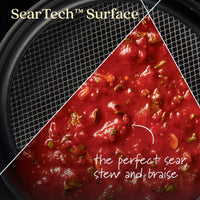 Anolon - X SearTech 3.5-Qt Super Dark Gray Aluminum Nonstick Saute Pan with Lid - 14385