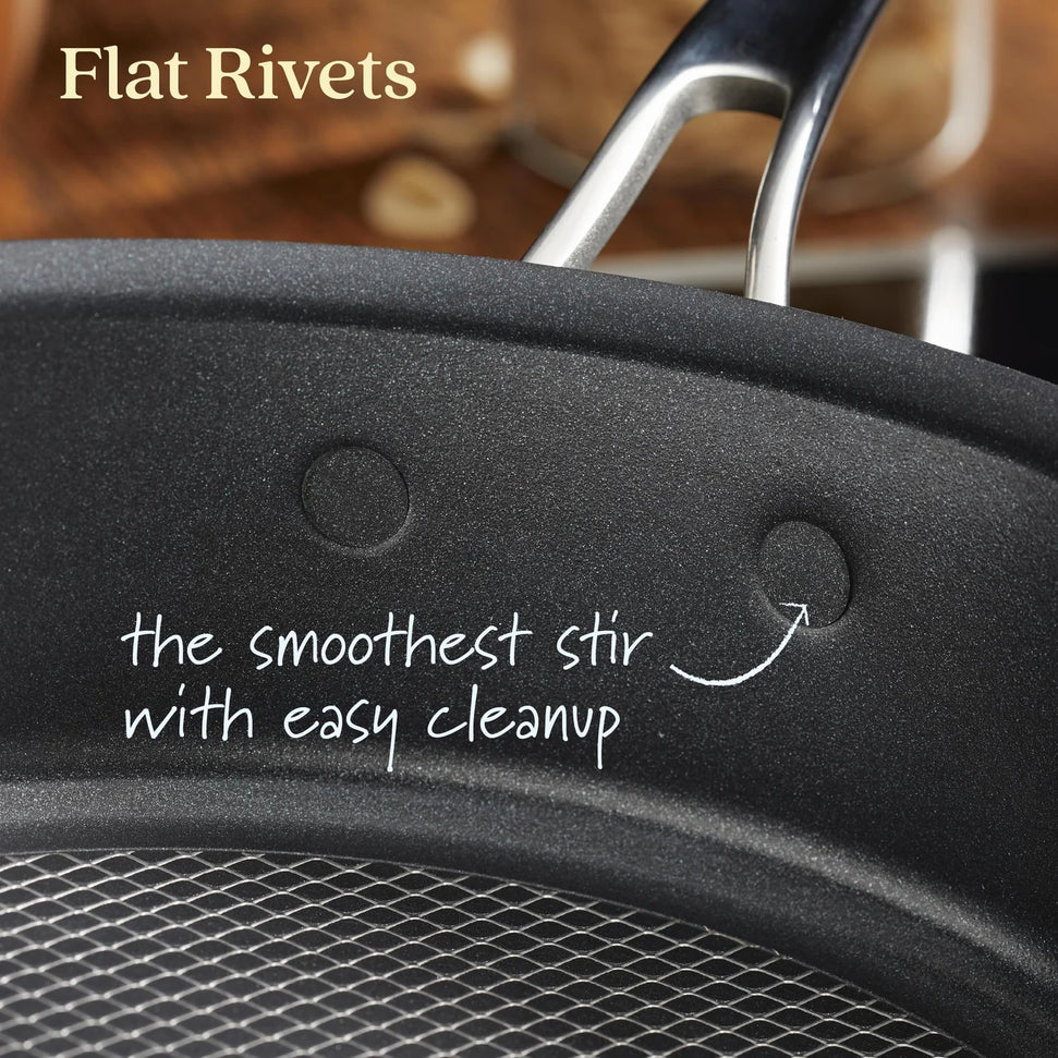 Anolon - X SearTech 3.5-Qt Super Dark Gray Aluminum Nonstick Saute Pan with Lid - 14385