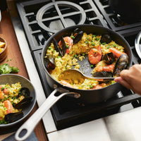 Anolon - X SearTech 3.5-Qt Super Dark Gray Aluminum Nonstick Saute Pan with Lid - 14385