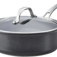 Anolon - X SearTech 3.5-Qt Super Dark Gray Aluminum Nonstick Saute Pan with Lid - 14385