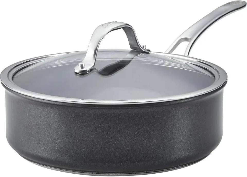 Anolon - X SearTech 3.5-Qt Super Dark Gray Aluminum Nonstick Saute Pan with Lid - 14385