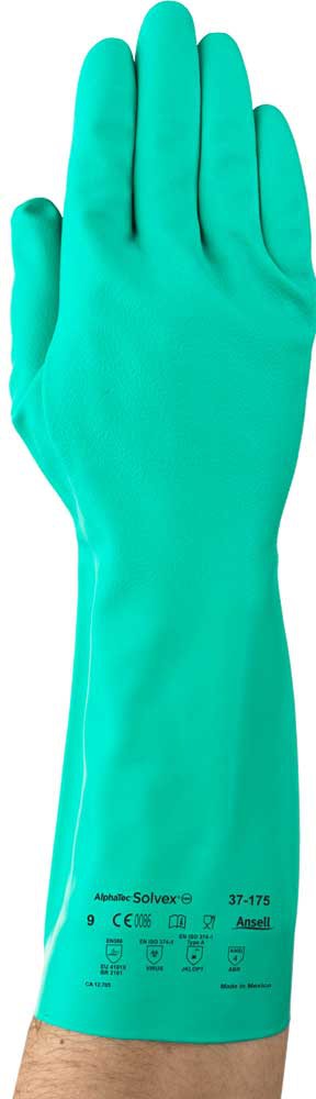 Ansell - Medium Green Solvex Nitrile Gloves - 012-37-175-08