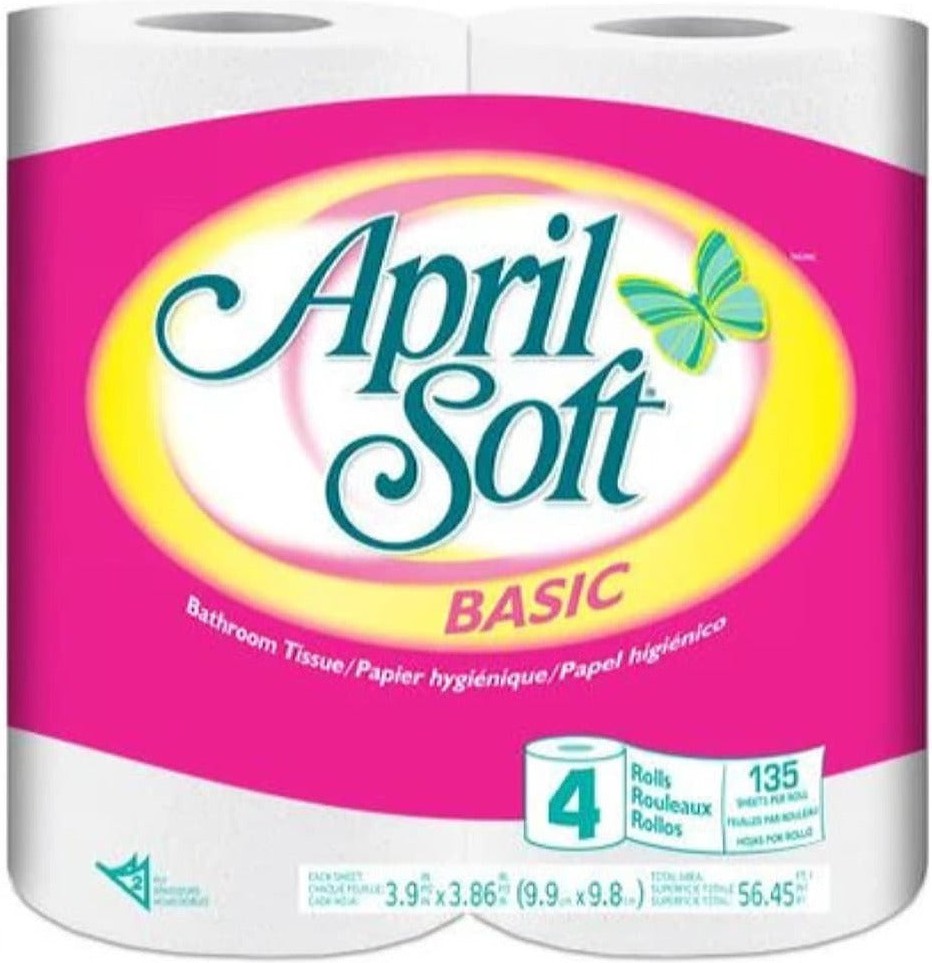 April Soft - 135 Sheets 2 ply Retail Paper Towels, 4rl/pk, 24pk/cs - N5489B3