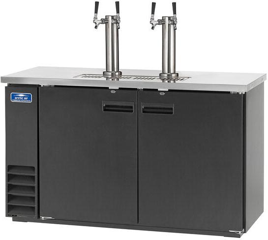 Arctic Air - 2 Double Tap 60" Black Kegerator Beer Dispenser - ADD60R-2