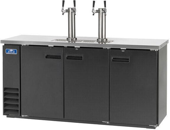 Arctic Air - 2 Double Tap 72" Black Kegerator Beer Dispenser - ADD72R-2