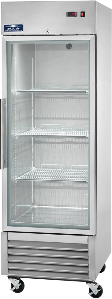 Arctic Air - 23 cu. ft. 27" One Glass Door Stainless Steel Reach In Freezer - AGDF23