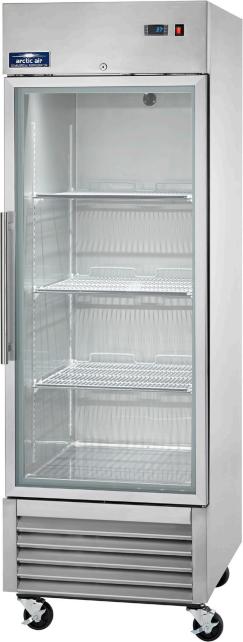 Arctic Air - 23 cu. ft. 27" One Glass Door Stainless Steel Reach-In Refrigerator - AGR23