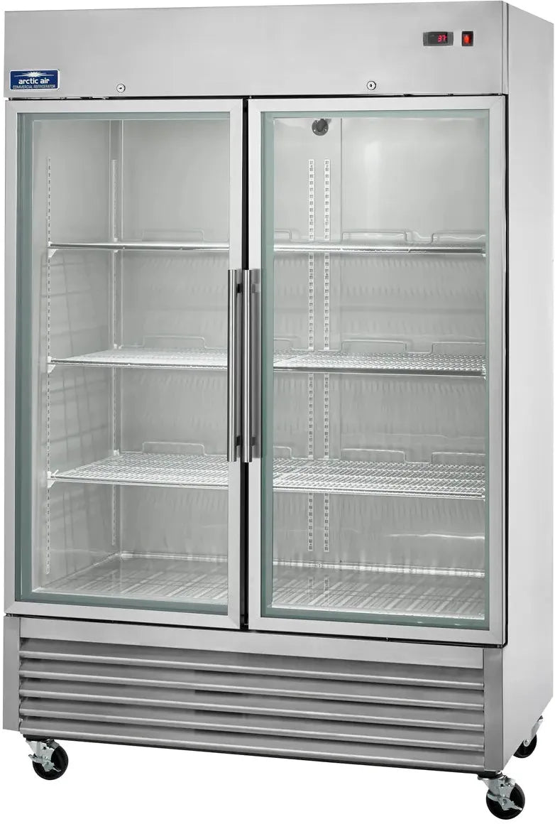 Arctic Air - 49 cu. ft. 54" Two Glass Door Stainless Steel Reach In Freezer - AGDF49