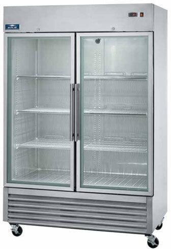 Arctic Air - 49 cu. ft. 54" Two Glass Door Stainless Steel Reach-In Refrigerator - AGR49