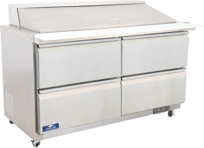 Arctic Air - 60" Four Drawers Mega Top Refrigerated Sandwich Prep Table - AMT(D)60R