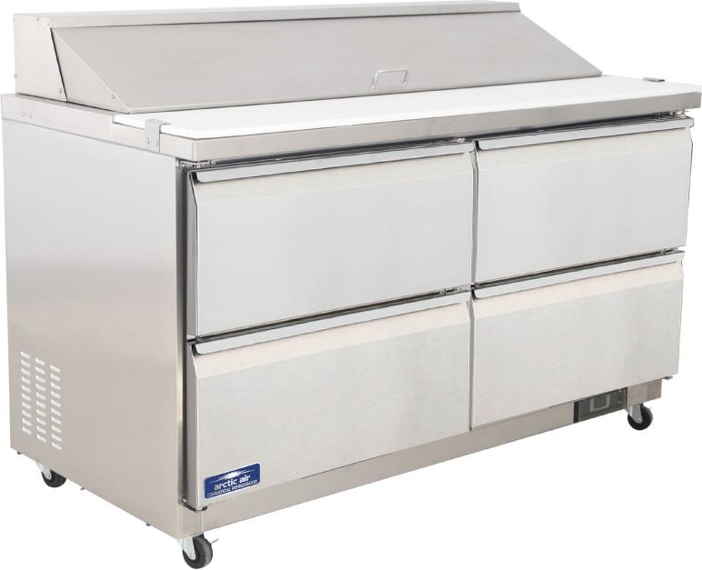Arctic Air - 61.25" Four Drawer Refrigerated Sandwich Prep Table - AST(D)60R