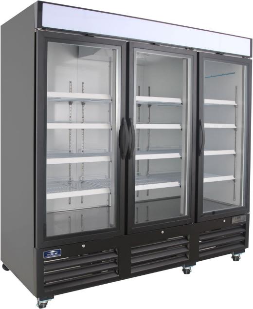 Arctic Air - 72 cu. ft. 81" Three Glass Door Reach-In Merchandiser Refrigerator - ARGDM72