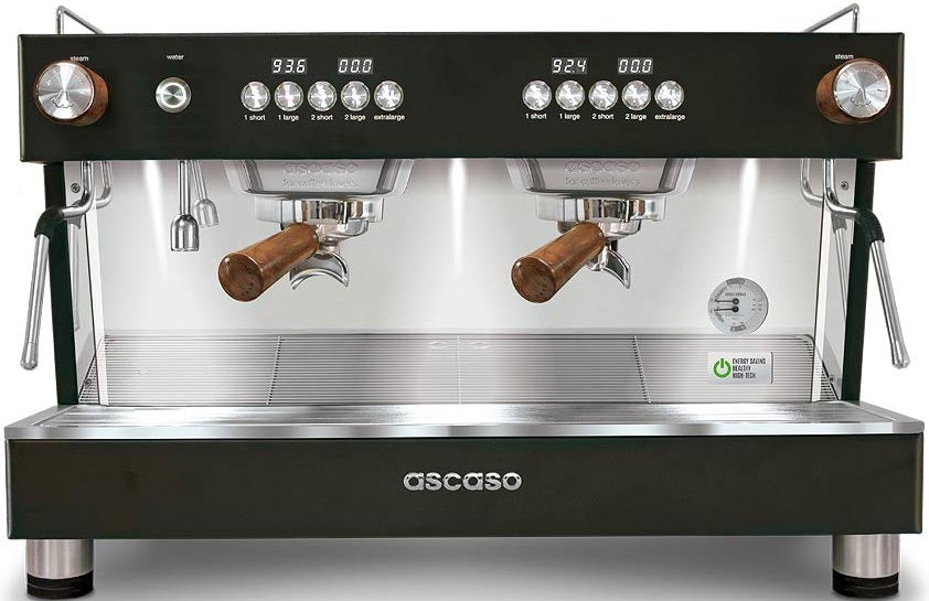 Ascaso - Barista T One 2 Group Espresso Machine Black/Wood - BT...1U - Special Order Item, ETA 3-4 Weeks