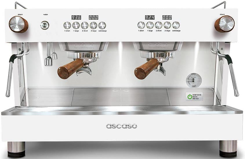 Ascaso - Barista T One 2 Group Espresso Machine White/Wood - BT..3U (Special Order Item, ETA 3-4 Weeks)
