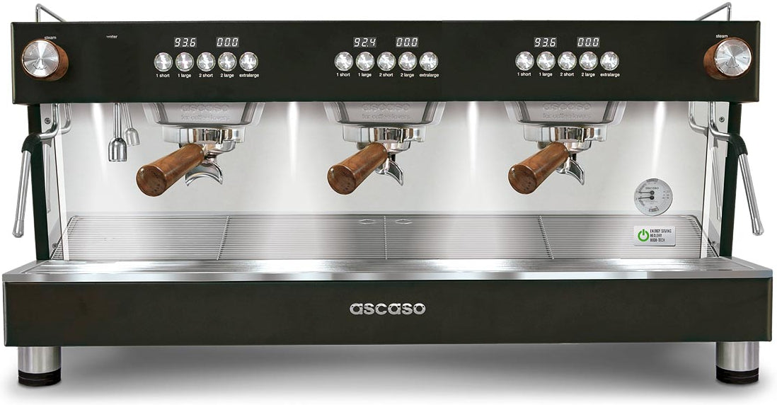 Ascaso - Barista T One 3 Group Espresso Machine Black/Wood - BT..7U - Special Order Item, ETA 3-4 Weeks