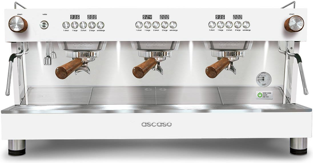Ascaso - Barista T One 3 Group Espresso Machine White/Wood - BT..9U - Special Order Item, ETA 3-4 Weeks