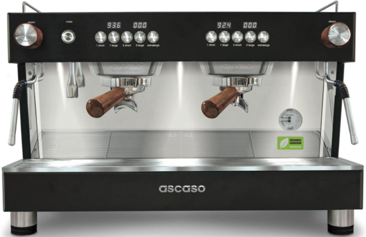 Ascaso - Barista T One Raised 2 Group Espresso Machine Black/Wood - BT.2U - Special Order Item, ETA 3-4 Weeks