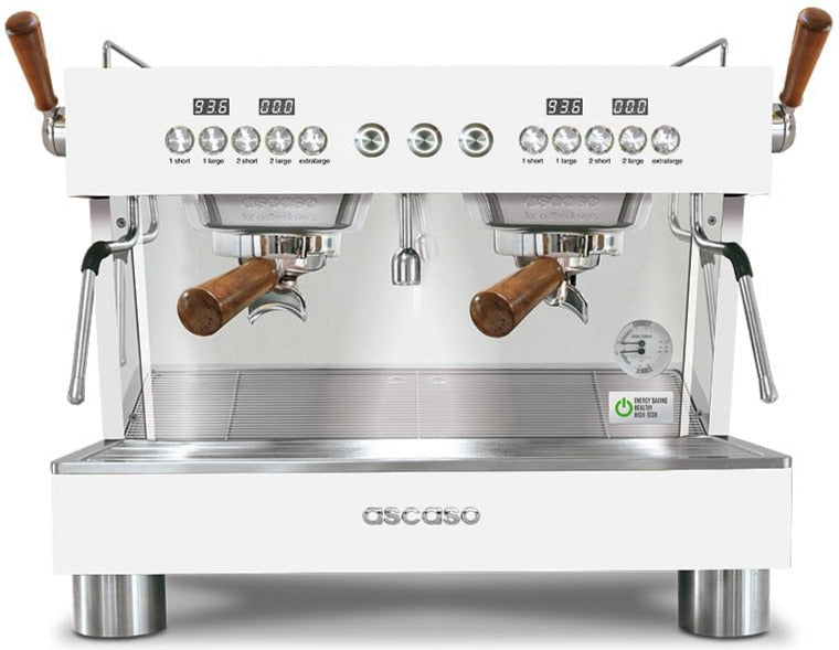 Ascaso - Barista T Plus 2 Group Compact Espresso Machine White/Wood - BT..92