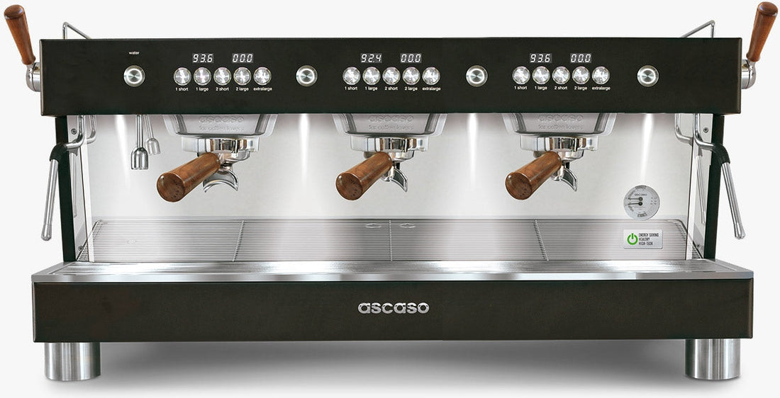 Ascaso - Barista T Plus 3 Group Espresso Machine Black/Wood - BT.19U (Special Order Item, ETA 3-4 Weeks)