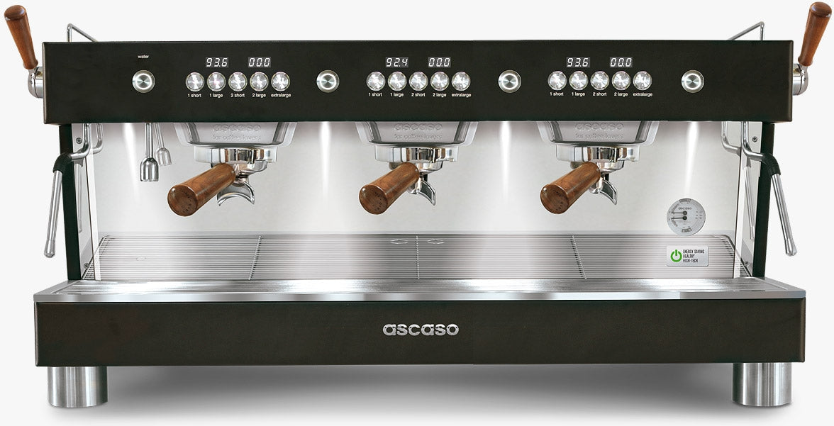 Ascaso - Barista T Plus 3 Group Espresso Machine Black/Wood - BT..19