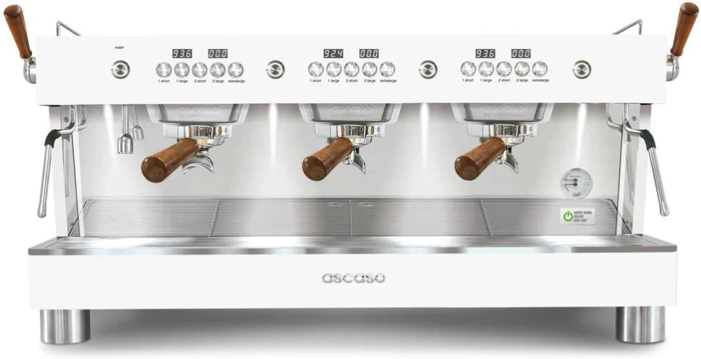 Ascaso - Barista T Plus 3 Group Espresso Machine White/Wood - BT.21U (Special Order Item, ETA 3-4 Weeks)