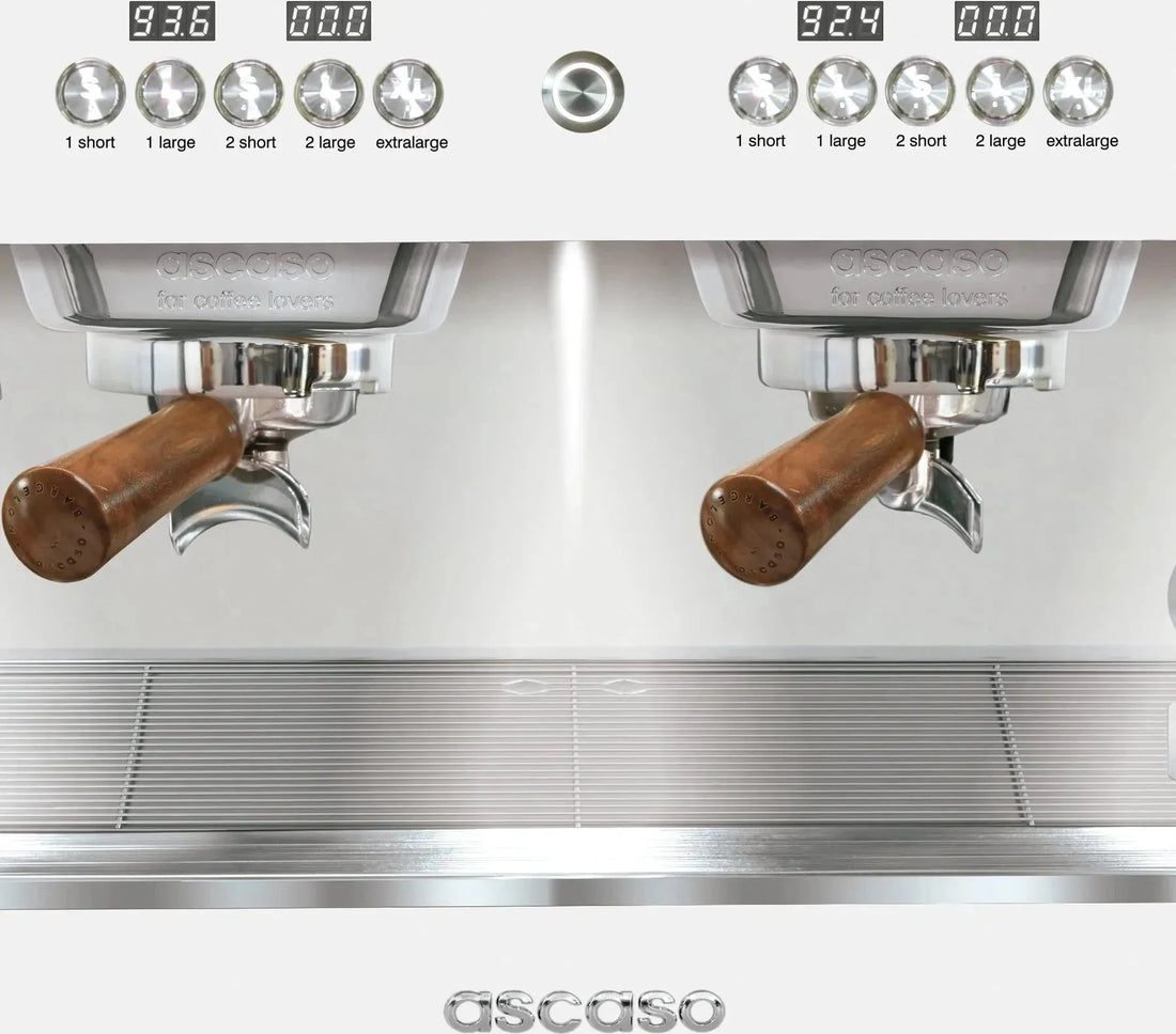 Ascaso - Barista T Plus Raised 2 Group Espresso Machine White/Wood - BT.16U