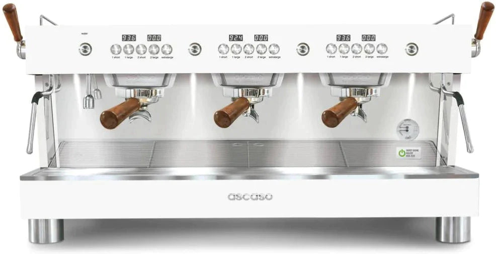 Ascaso - Barista T Plus Raised 3 Group Espresso Machine White/Wood - BT.22U - Special Order Item, ETA 3-4 Weeks