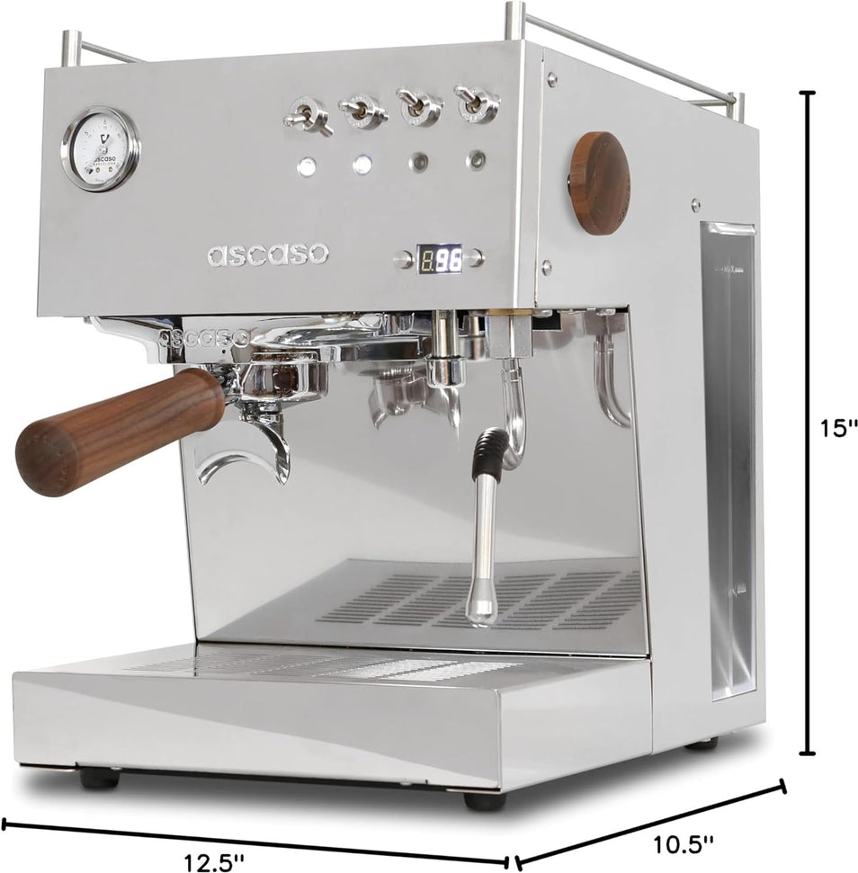 Ascaso - DUO PID Versatile 120V, NEMA 5-15 Espresso Machine Inox/Wood - DU.308