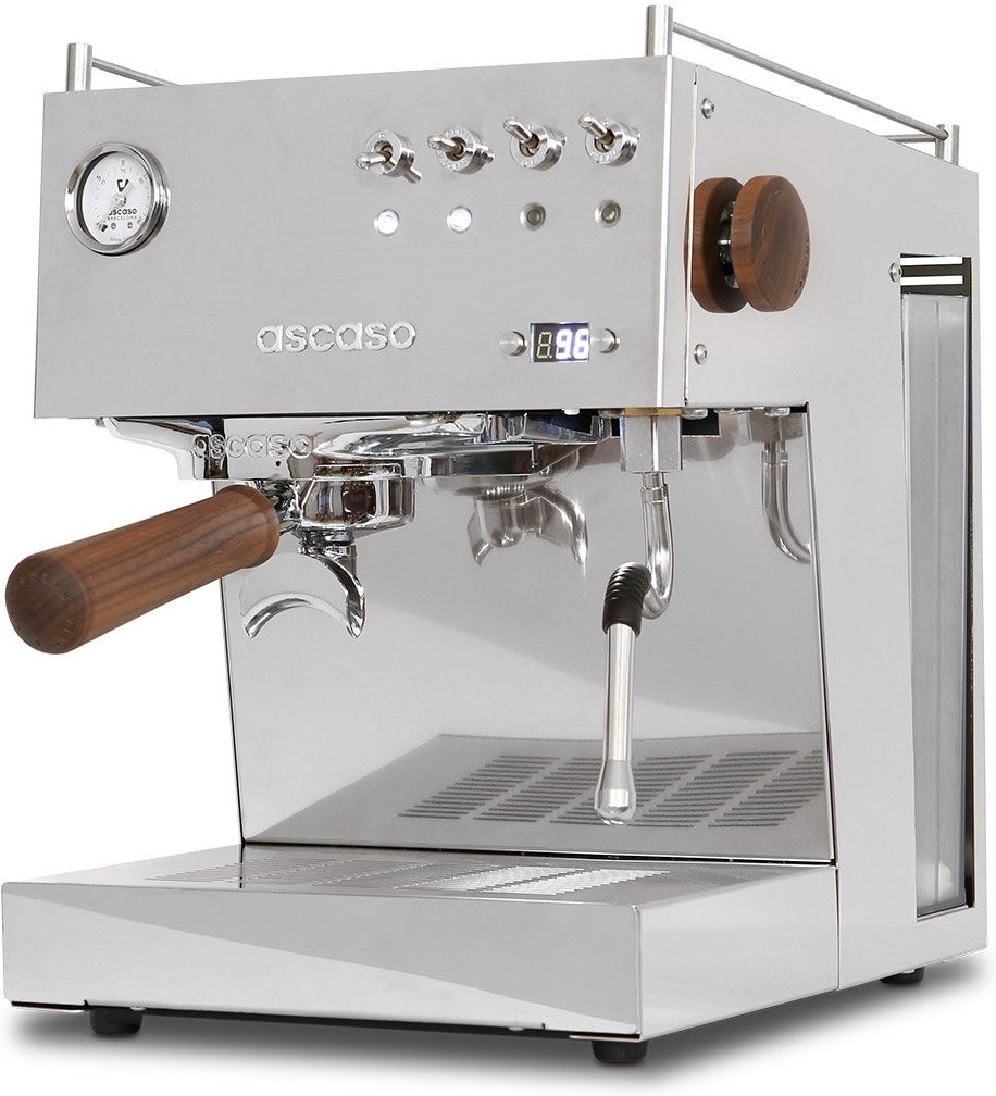 Ascaso - Steel Uno Versatile PID Espresso Machine Polished Aluminum/Wood - UNO117