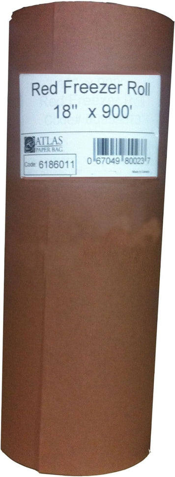 Atlas Paper Bag - 18" x 900 Feet Red Freezer Paper/Wrap Roll - 6186011 (Special Order Item)