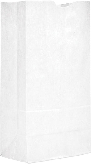 Atlas Paper Bag - 3 lb, 43/4 x 23/4 x 9" White Paper Bag, 500/bn - 025181