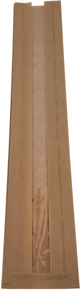 Atlas Paper Bag - 4 x 2 x 24" Brown Bread Bags with Window, 500/Cs - 1040154