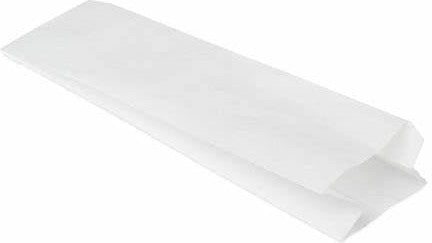 Atlas Paper Bag - 4 x 2 x 25" White Printed Baguette Bag - 100550