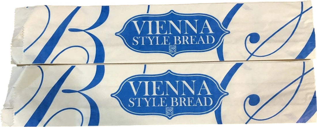 Atlas Paper Bag - 4.5 X 2 X 19" White Printed Vienna Paper Bag, 1000/cs - 1040147