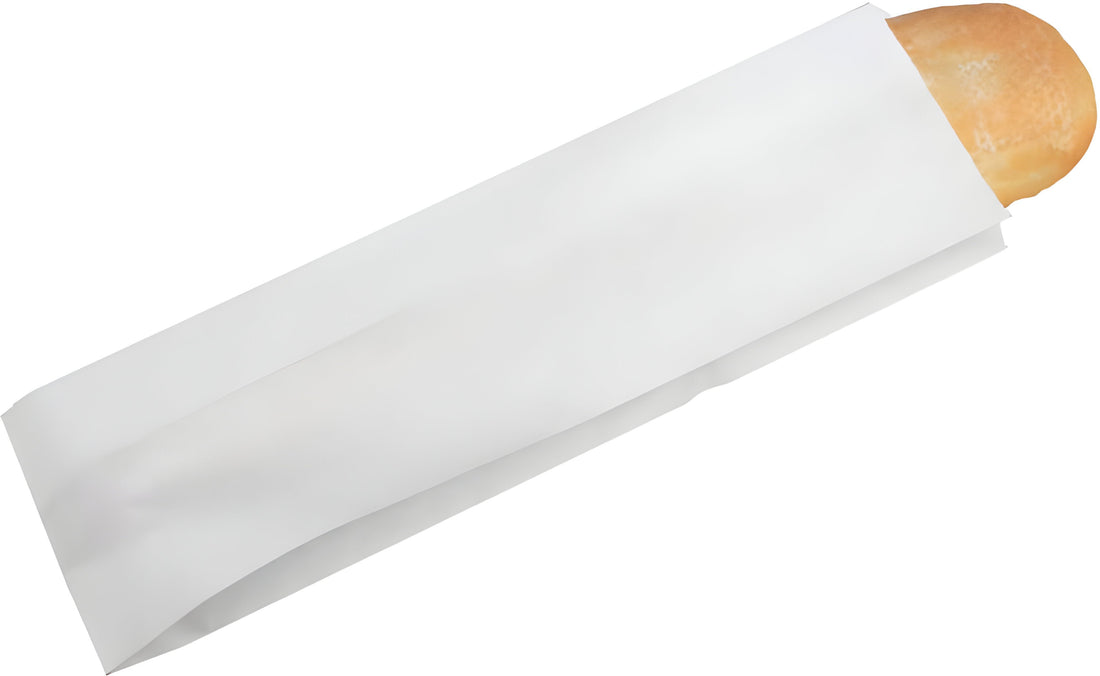 Atlas Paper Bag - 4.5 x 2 x 24" White Paper Baguette Bags, 1000/Cs - 2040028