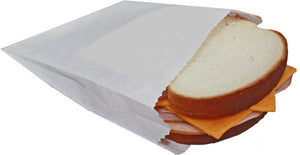 Atlas Paper Bag - 5 x 6.6 x 2.12" White Sandwich Paper Bags, 1000/Cs - 2061008