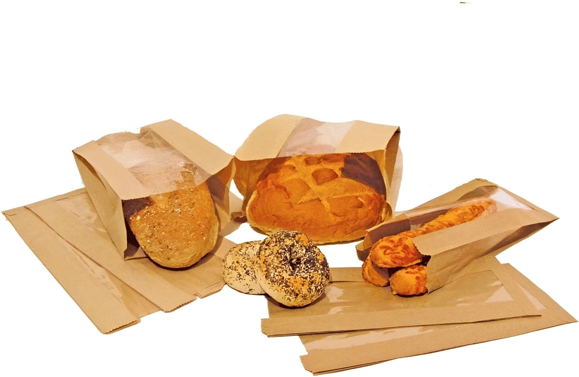 Atlas Paper Bag - 6 x 4 x 12" Brown Bread Bags with Window, 1000/Cs - 1060112