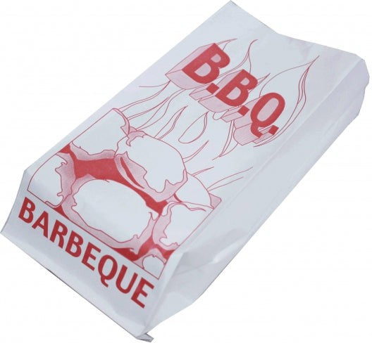 Atlas Paper Bag - 7 x 3.25 x 14" Large Stock Print BBQ Foil Bags, 500/Cs - 2043004 (Special Order Item)