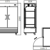 Aurora - 54″ Reach-In Refrigerator, 2 Doors, Stainless Steel, 41 Cu. Ft. (1169 L) Capacity - RE-CN-0041E-HC