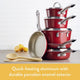 Ayesha Curry - 12 PC Nonstick Cookware Set, Sienna Red - 10765