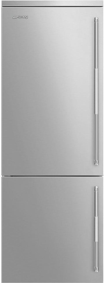 Smeg - 27" Bottom Mount Stainless Steel Left Hinge Fridge with Pro Handles - BM27ULX