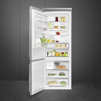 Smeg - 27" Bottom Mount Stainless Steel Left Hinge Fridge with Pro Handles - BM27ULX