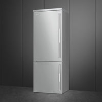 Smeg - 27" Bottom Mount Stainless Steel Left Hinge Fridge with Pro Handles - BM27ULX