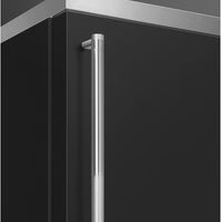 Smeg - 27" Bottom Mount Black Matte Right Hinge Fridge with Pro Handles - BM27URMB