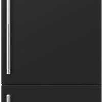Smeg - 27" Bottom Mount Black Matte Right Hinge Fridge with Pro Handles - BM27URMB