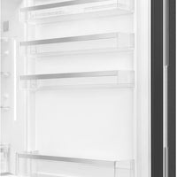 Smeg - 27" Bottom Mount Black Matte Right Hinge Fridge with Pro Handles - BM27URMB